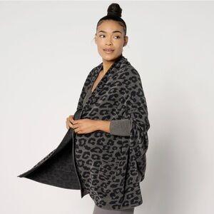 Barefoot Dreams Charcoal Leopard Wrap